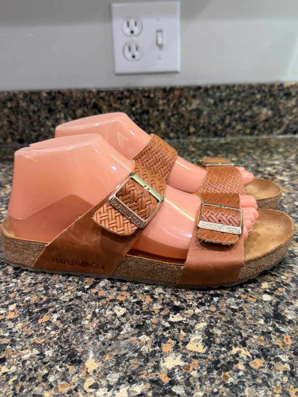 Haflinger andrea Tan Two-Buckle Sandals39